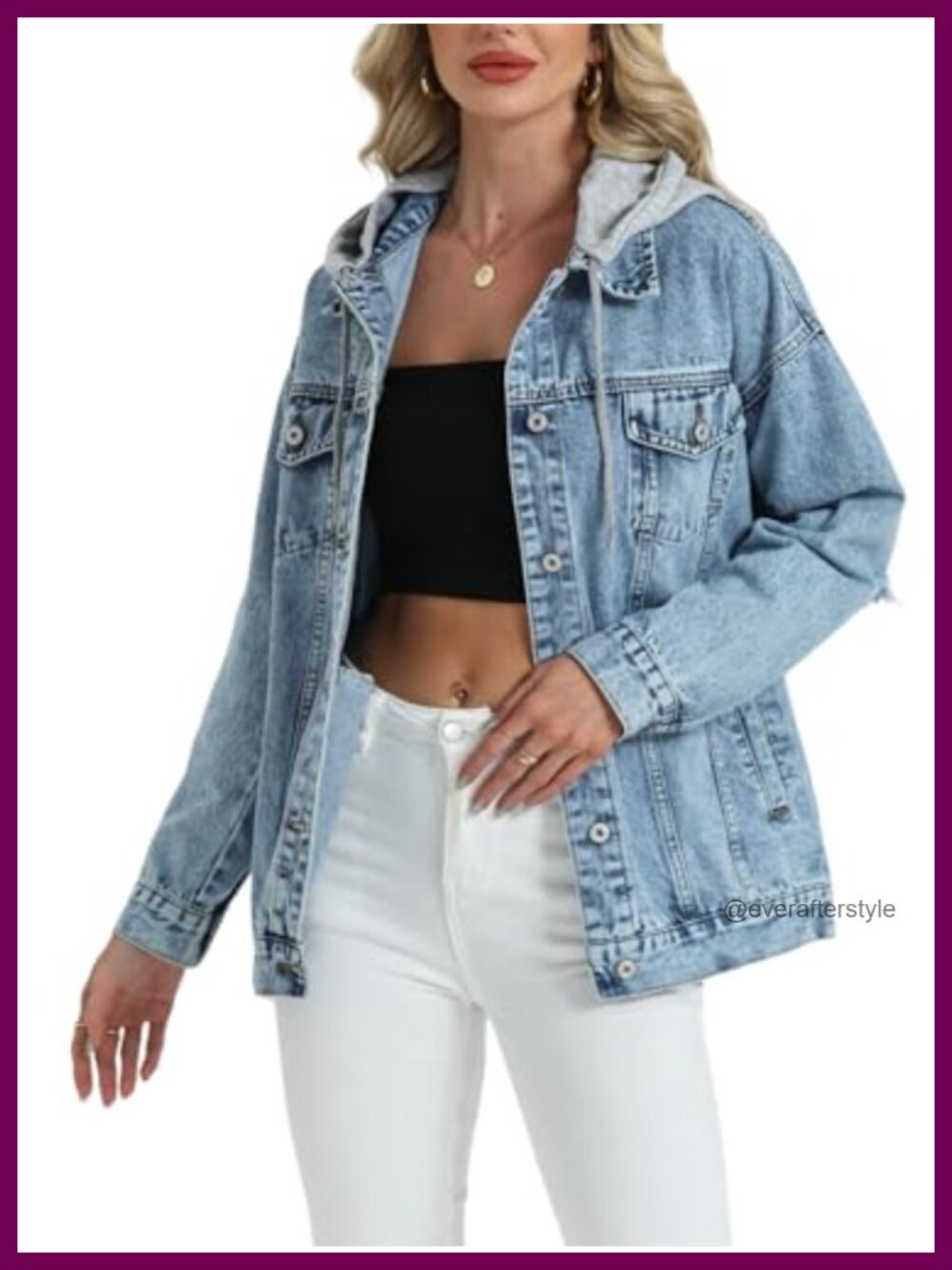 Oversized Distressed Denim Trucker Jacket Ripped Boyfriend Jean Coat